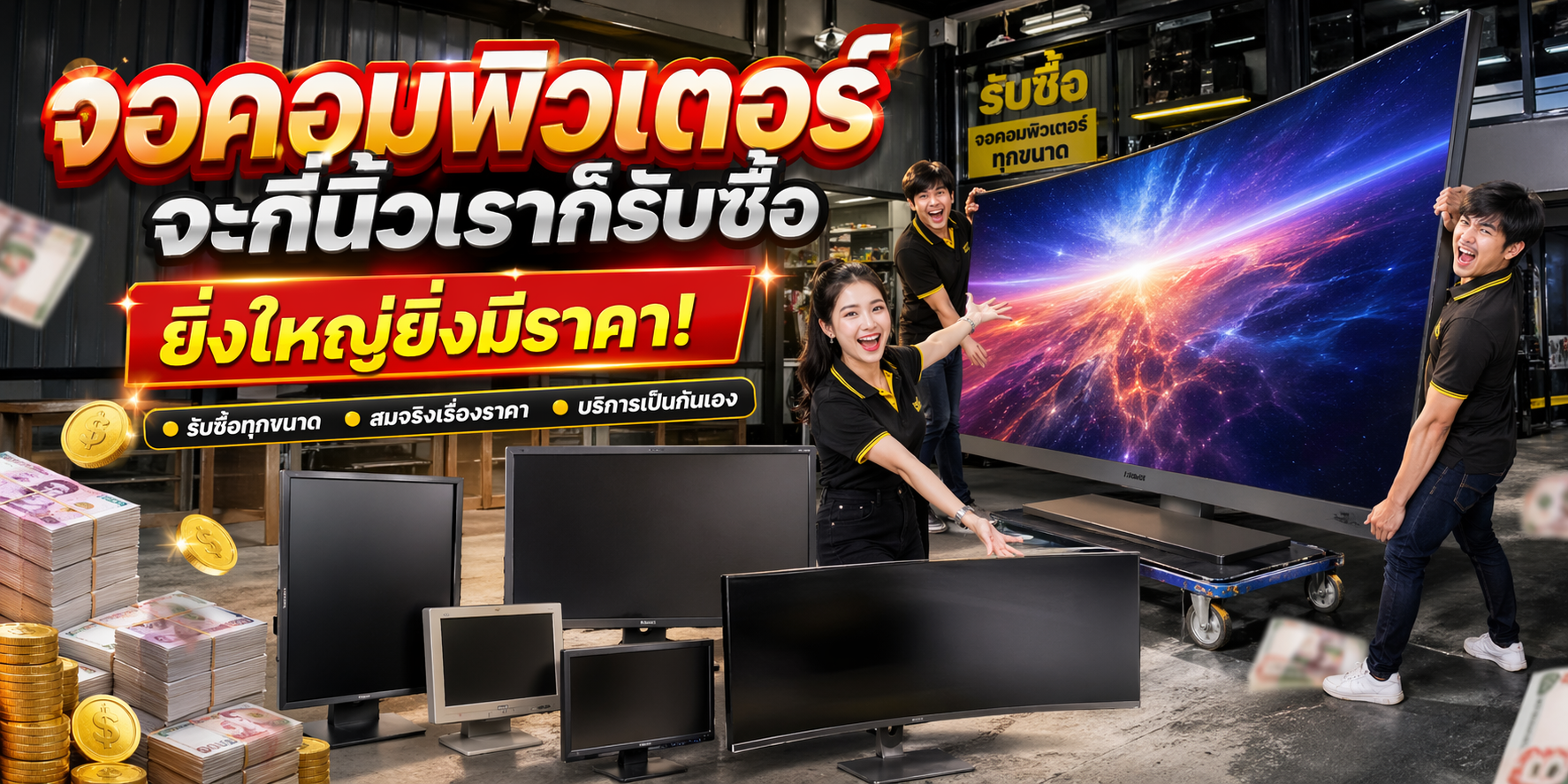 แบนเนอร์รับซื้อจอคอมพิวเตอร์ @buyit ให้ราคาดี จ่ายไว โทร 061-7767229